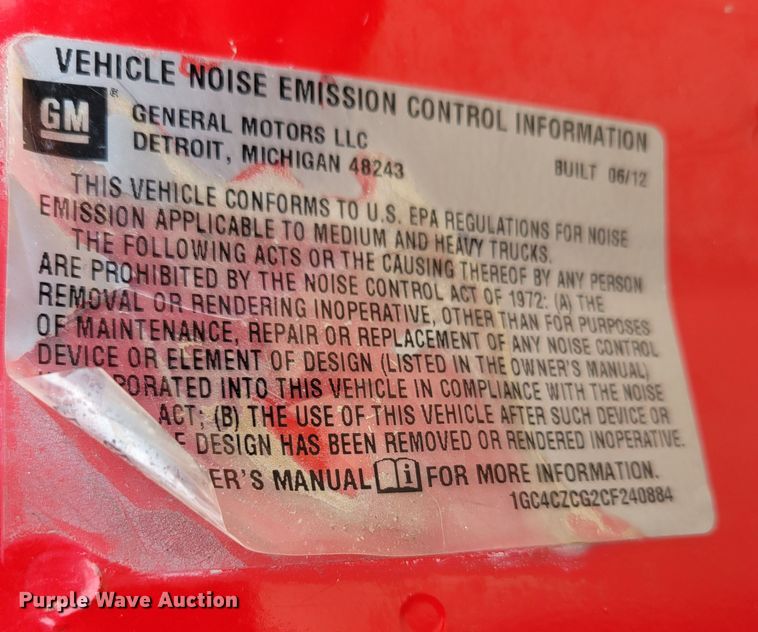 image for item DM8228 2012  Chevrolet Silverado 3500HD  Crew Cab pickup truck