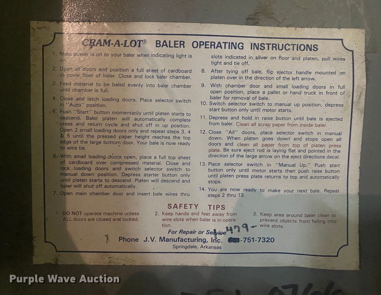 image for item DN8197 Cram-A-Lot  vertical material baler