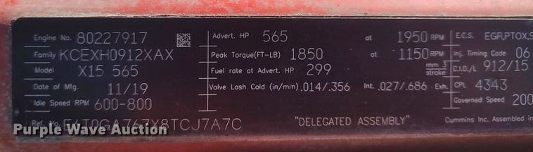 image for item DO3771 2019 Cummins X15  engine