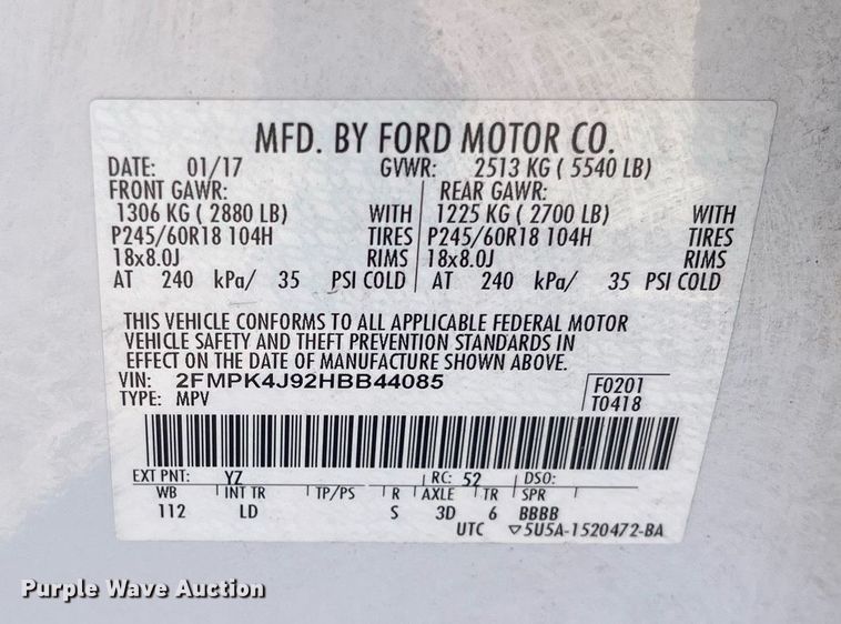 image for item DO3791 2017 Ford Edge SEL  SUV