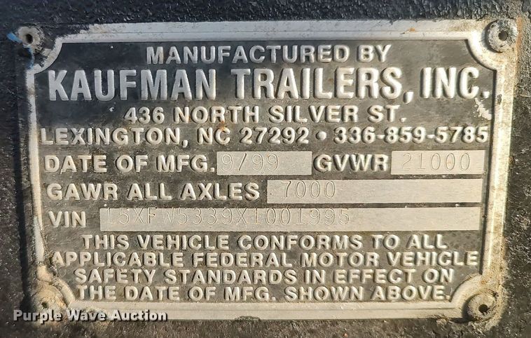 image for item DO3800 1999 Kaufman  car carrier