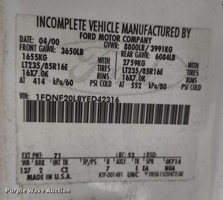 image for item DR8193 2000 Ford F250 Super Duty  pickup truck