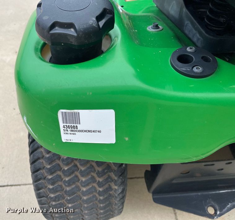 image for item HP9478 John Deere X300  lawn mower