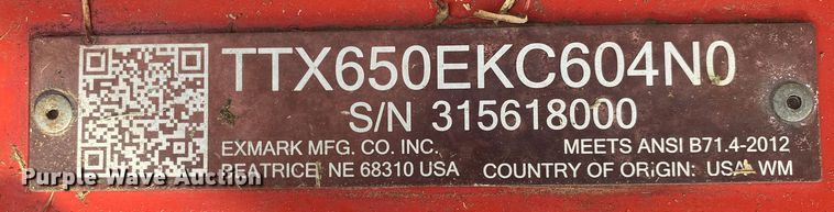 image for item IG9890 Exmark X Series  ZTR lawn mower