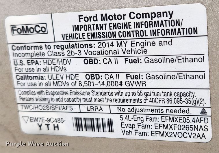 image for item JB9648 2014 Ford E350 Super Duty  box truck