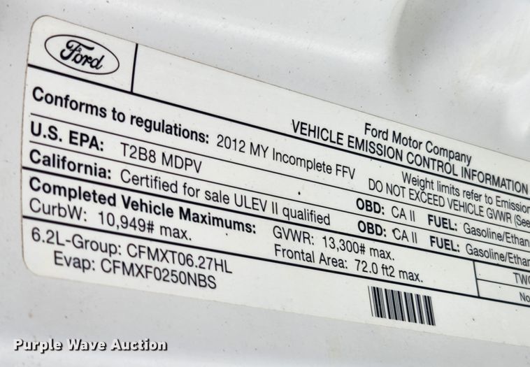 image for item JB9656 2012 Ford F250 Super Duty XL  utility bed pickup truck