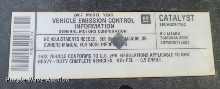 image for item JG9412 2007 Chevrolet Silverado 2500HD  Ext. Cab pickup truck