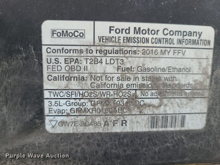 image for item JG9416 2016 Ford F150 XL  SuperCab pickup truck