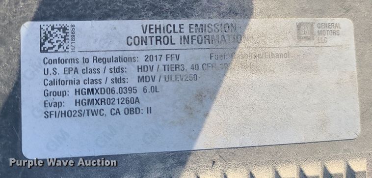 image for item JG9429 2017 Chevrolet Silverado 2500HD  pickup truck