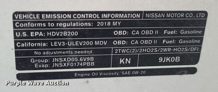 image for item JG9444 2018 Nissan NV2500  van