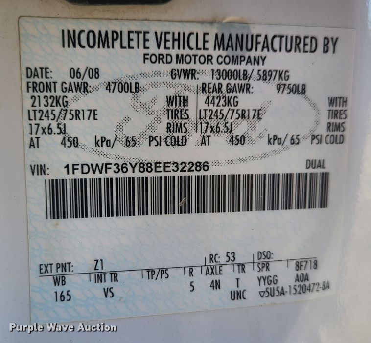 image for item JG9450 2008 Ford F350 Super Duty  flatbed pickup truck