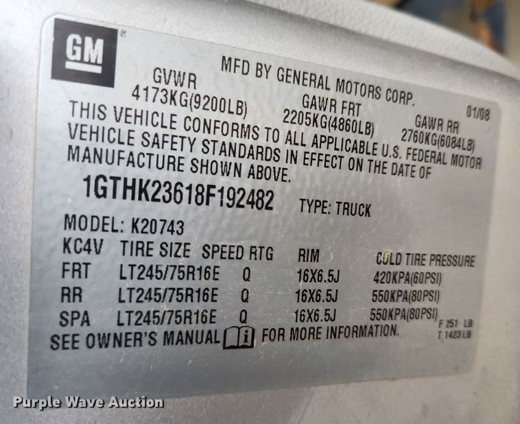 image for item KT9366 2008 GMC Sierra 2500HD  Crew Cab flatbed pickup truck