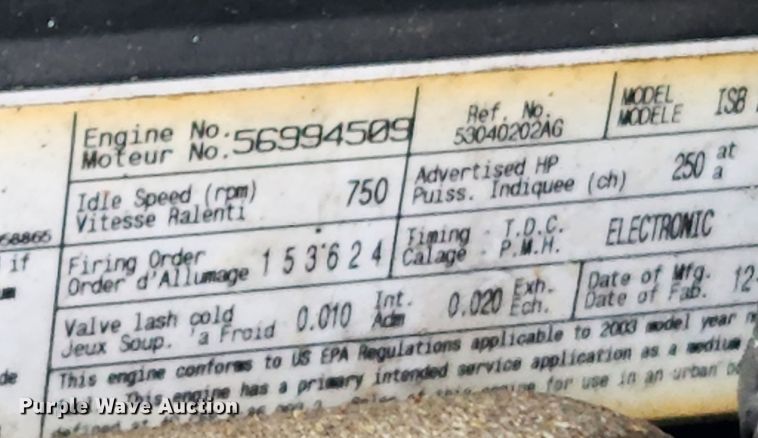 image for item KT9367 2003 Dodge Ram 2500  Quad Cab pickup truck