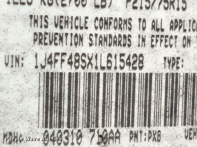 image for item KT9383 2001 Jeep Cherokee  SUV