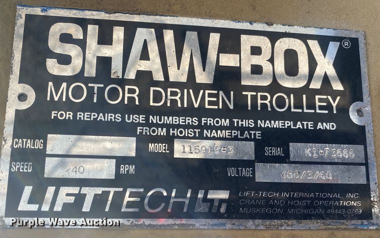 image for item KV9736 Shaw-box 115919-3  hoist