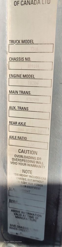 image for item LF9541 2003 Kenworth T300  shingle conveyor truck