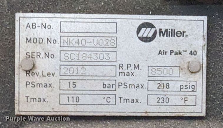 image for item LF9565 Miller EnPak  air compressor