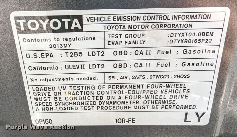 image for item LF9573 2013 Toyota Tacoma  Access Cab pickup truck