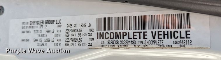 image for item LF9574 2012 Dodge Ram 4500HD  box truck