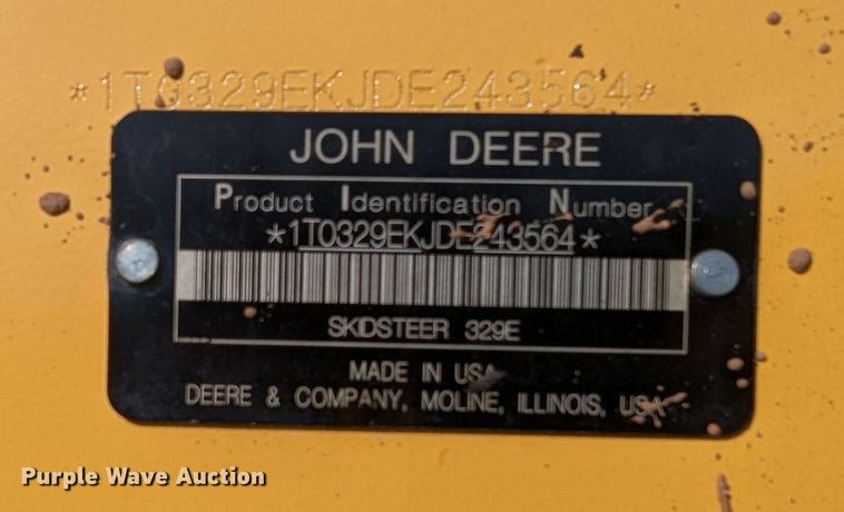 image for item LF9577 2013 John Deere 329E  tracked skid steer loader