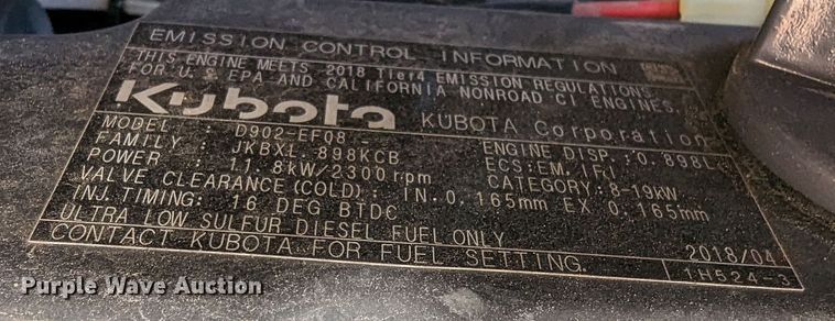 image for item LF9580 2018 Kubota KX018-4  mini excavator