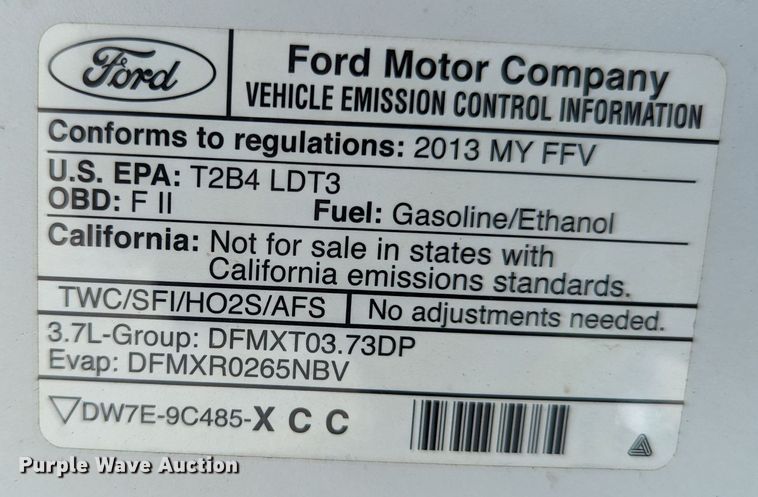 image for item LF9591 2013 Ford F150  pickup truck