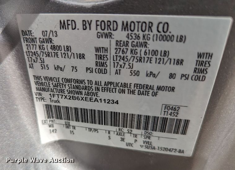 image for item LF9595 2014 Ford F250 Super Duty  SuperCab pickup truck