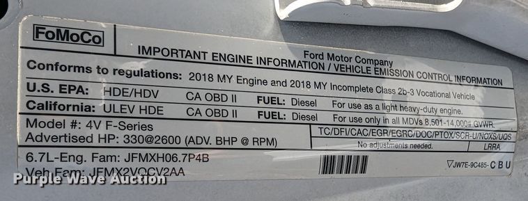 image for item LF9601 2018 Ford F350 Super Duty XL  Crew Cab flatbed pickup truck