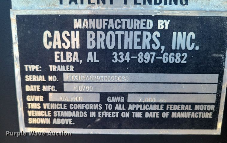 image for item LG9517 1999 Cash Brothers  roll-off container trailer
