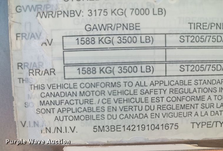 image for item LG9547 2009 Mirage  enclosed cargo trailer