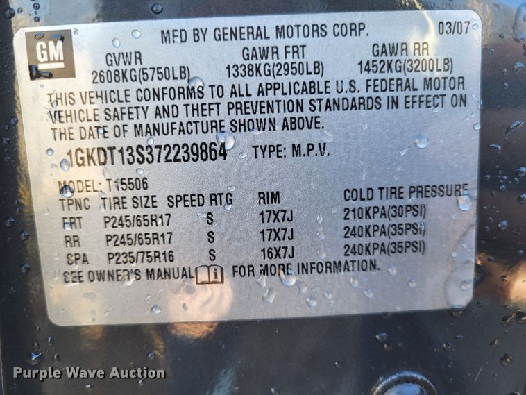 image for item LR9149 2007 GMC Envoy  SUV