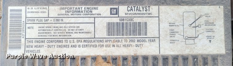 image for item LR9184 2002 Chevrolet Silverado 3500  catering bed pickup truck