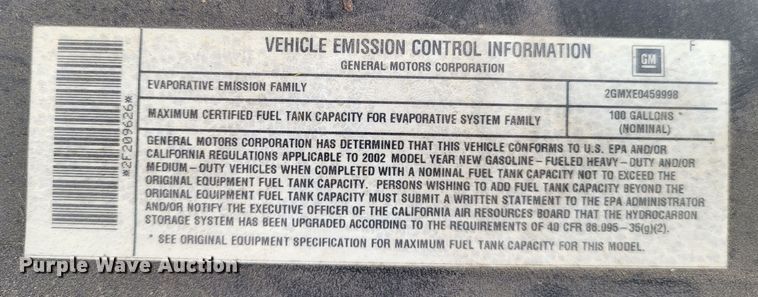 image for item LR9184 2002 Chevrolet Silverado 3500  catering bed pickup truck