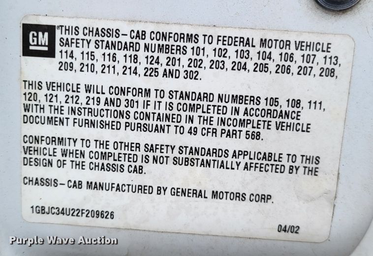 image for item LR9184 2002 Chevrolet Silverado 3500  catering bed pickup truck