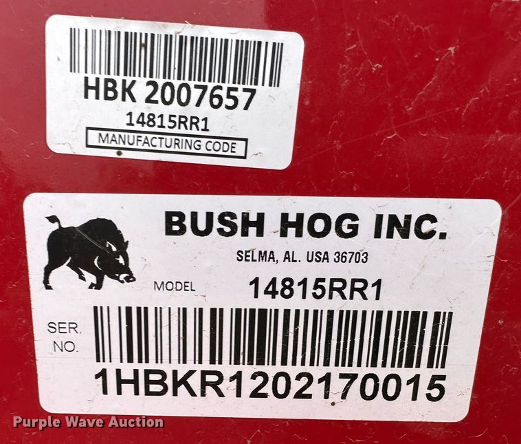 image for item LT9456 Bush Hog 14815RR1  batwing rotary mower