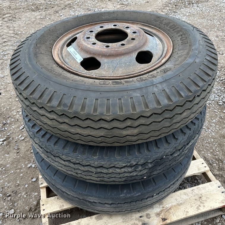 image for item LT9459 (3) 9.00-20 tires and wheels