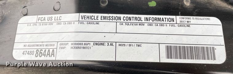 image for item MA9910 2017 Dodge Ram ProMaster 2500  van