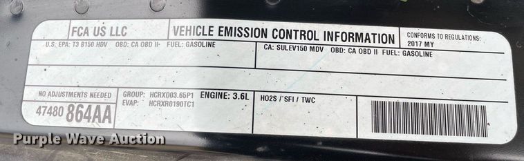 image for item MA9911 2017 Dodge Ram ProMaster 2500  van