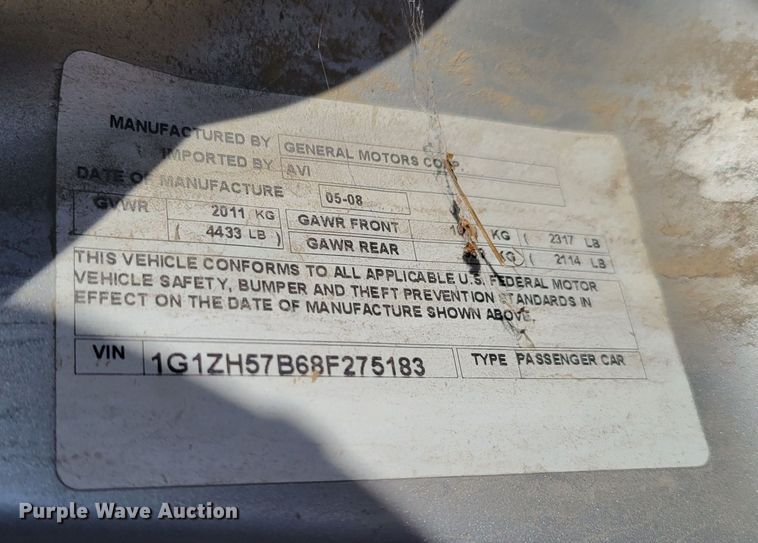 image for item MC9585 2008 Chevrolet Malibu LT