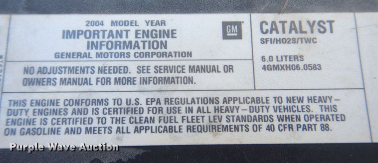 image for item MC9792 2004 Chevrolet Silverado 2500HD  Ext. Cab pickup truck