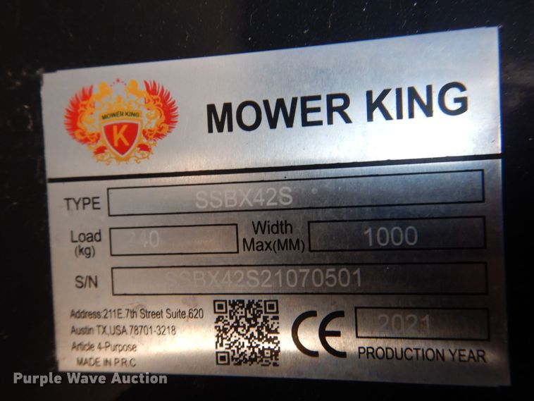 image for item MC9796 2021 Mower King SSBX42S  skid steer mulcher