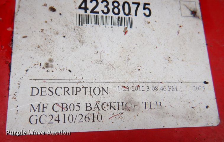 image for item MC9805 Massey Ferguson CB05  skid steer backhoe attachment