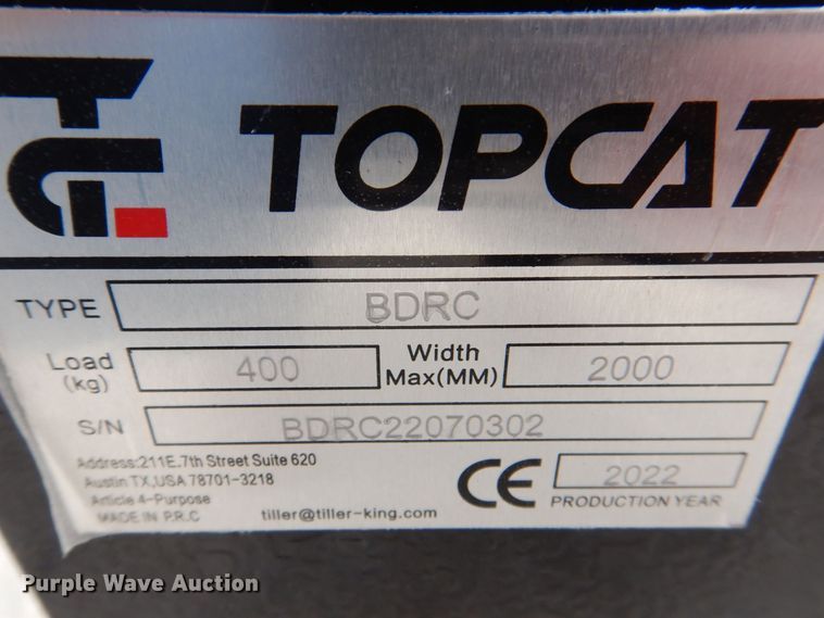 image for item MC9819 2022 TopCat BDRC  skid steer brush mower