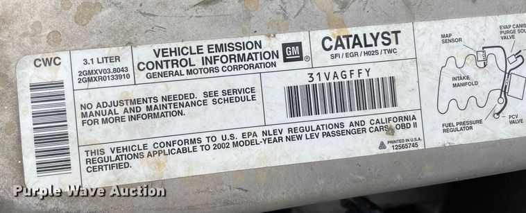 image for item MI9607 2002 Buick Century