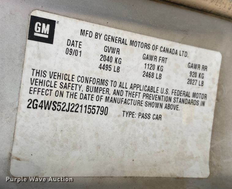 image for item MI9607 2002 Buick Century