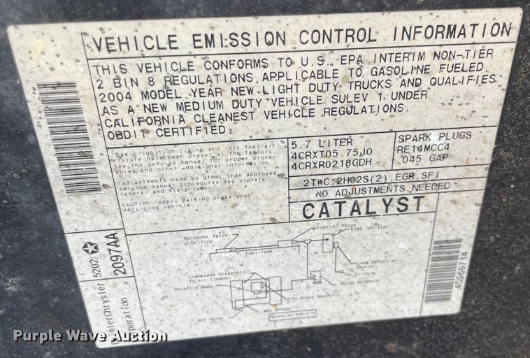 image for item MI9787 2004 Dodge Ram 1500  Quad Cab pickup truck