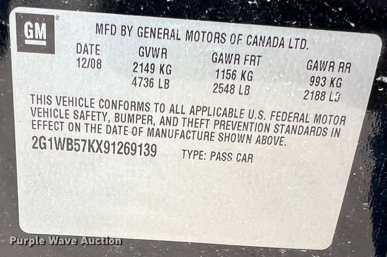 image for item MM9080 2009 Chevrolet Impala LT