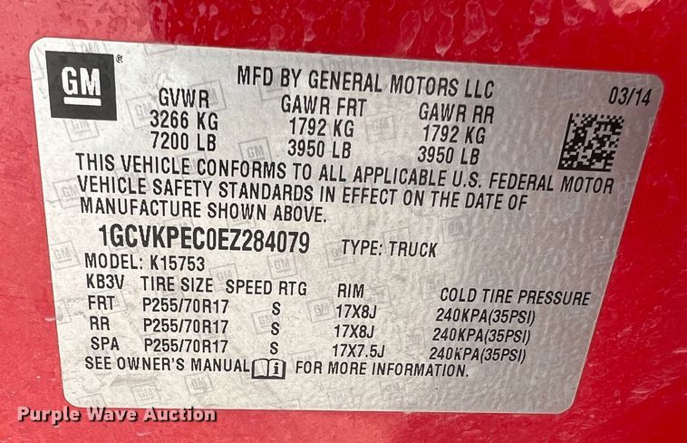 image for item MM9101 2014 Chevrolet Silverado 1500  Double Cab pickup truck