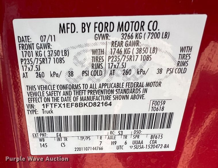 image for item MM9102 2011 Ford F150 XL  SuperCab pickup truck