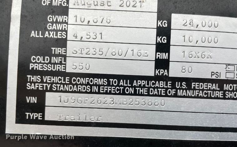 image for item MM9292 2018 Kerr-Bilt  tilt deck equipment trailer